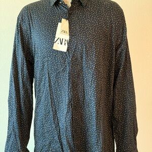 Zara Blue Casual Button Down Shirt